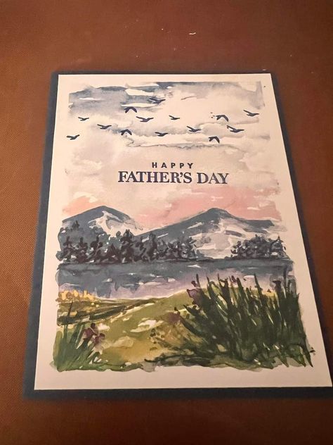 Father Day Watercolor Card, Fathers Day Cards Painting, Diy Father’s Day Card Watercolor, Drawing For Dads Birthday, Father’s Day Cards Painted, Diy Card Painting, Fathers Day Gifts Ideas Aesthetic, Paintings For Dads Birthday, Happy Fathers Day Drawing Ideas