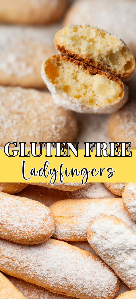 Gluten Free Ladyfingers (also known as savoiardi in Italy or biskotten in Austria) are simple cookies made with a sponge cake batter. Lady Fingers are light, crunchy cookies with a subtle sweetness and made with just a handful of ingredients. They are delicious on their own especially when you dip them in coffee, sweet dessert wine, or hot chocolate. But you can also use them to make my gluten-free tiramisu, use them in trifles or use them like graham crackers to make cheesecake crust. Gluten And Fructose Free Recipes, Gf Lady Fingers, Gluten Free Tapioca Flour Recipes, Gluten Free Breakfast Pastries, Gluten Free Crackers Recipe, Gluten Free Ladyfingers Recipe, Gluten Free Desserts Easy Fast, Gluten Free Lady Fingers, Gluten Free Benefits