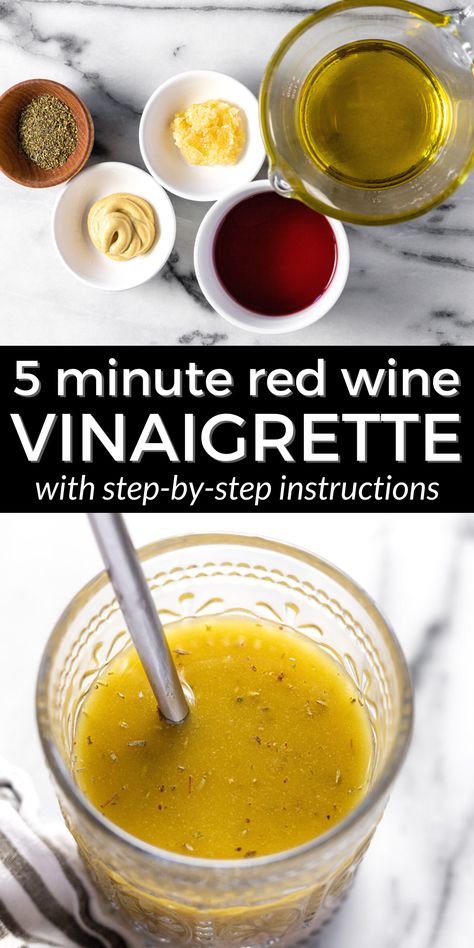 Vingerete Dressing Recipes, Red Wine Vinegarette, Red Wine Vinegar Salad Dressing, Red Wine Vinaigrette Dressing, White Wine Vinaigrette, Dijon Vinaigrette Dressing, Olive Oil Salad Dressing, Olive Oil Salad, Vinegar Salad Dressing