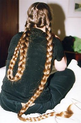 Braids | Cute Girls Hairstyles | cute girls hairstyles bow braid | cute girls… Long Hair Knee Length, Knee Length Hairstyles, Super Long Hair Hairstyles, Floor Length Braids, Four Braids Hairstyles, Very Long Braids, 2 Long Braids, Two Long Braids, Knee Length Hair