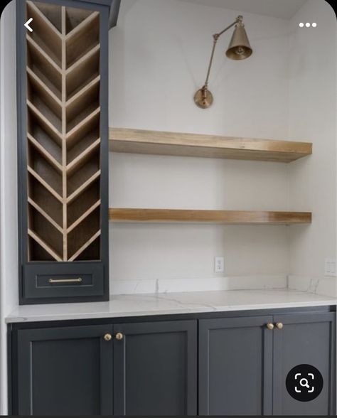 Wine Rack And Bar, Basement Wine Rack, Dry Bar With Wine Storage, Home Coffee And Wine Bar Ideas, Wine Rack Bar Ideas, Kitchen With Wine Bar, Chevron Wine Rack, Wet Bar With Wine Storage, Dry Bar Ideas For Home