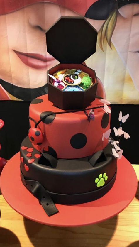 Miraculous Themed Cake, Miraculous Bday Cake, Miraculous Ladybug Stuff, Miraculous Ladybug Birthday Cake Ideas, Miraculous Ladybug Cakes, Miraculous Cake Birthday, Ladybug And Cat Noir Birthday Party, Miraculous Ladybug Cake Ideas, Miraculous Birthday Party Ideas