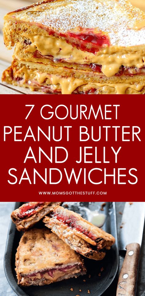 If you love a good peanut butter and jelly from time to time, try switching things up by making a gourmet pb&j sandwich. These recipes put a gourmet spin on a classic sandwich that you’ll love. Enjoy. Peanut Butter Sandwich Variations, Gourmet Peanut Butter, Peanut Butter Jelly Recipes, Peanut Butter Jelly Sandwich, Peanut Butter And Jelly Sandwich, Peanut Butter Toast, Peanut Butter Jelly Time, Banana Sandwich, Gourmet Grilling