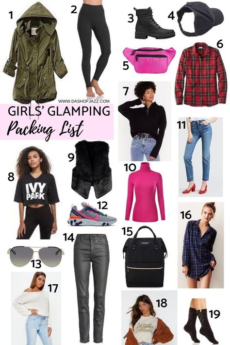 Weekend In The Mountains Outfit Spring, Glamping Style Clothes, Glamping Outfits For Women, Glamping Packing List, Glamping Fashion, Glamping Outfit, Mountain Outfit, Packing Lists, Fashion Pics