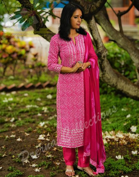 Lahriya Kurti Design, Long Cotton Kurti, Kurti Dupatta Set, Kurti Dupatta, Kurti Pant With Dupatta, Dupatta Dress, Set Kurti, Straight Kurti, Kurti Pant