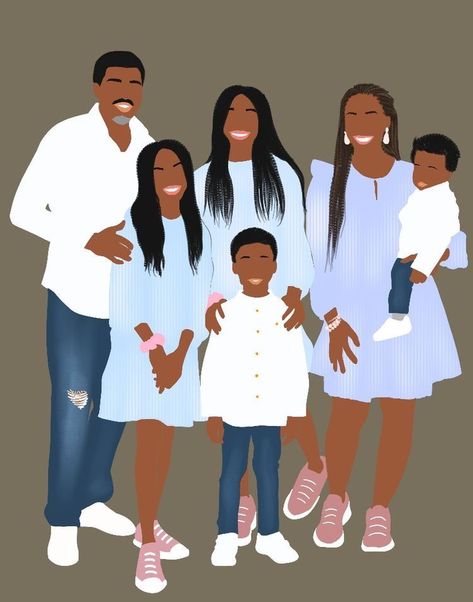 Family Drawing Illustration, Art Black Love, Black Cartoons, Christmas Wallpaper Ipad, Planning Worksheet, Family Drawing, Black Family, Bloxburg Decals, Face Illustration