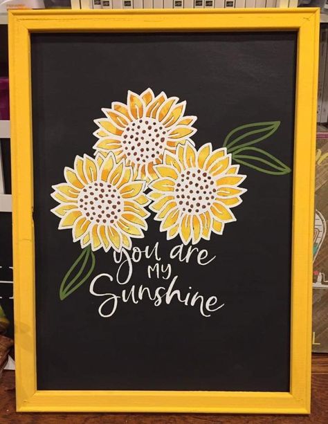 Chalkboard Art Quotes, Chalk Crafts, Chalk Design, Chalkboard Drawings, Chalk Ink, Chalk It Up, Chalk Drawings, Sunflower Art, Chalk Couture