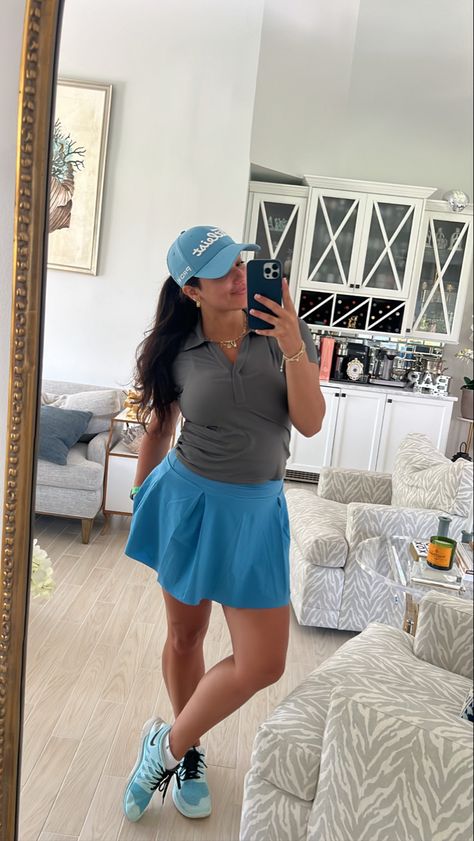 Golf outfit, golf skirt, tennis skirt, ladies golf, womens golf outfit Womens Golf Outfit, Golf Fits, Outfit Golf, Night Fits, Golf Girl, Skirt Tennis, Golf Attire Women, Golf Inspiration, Womens Golf