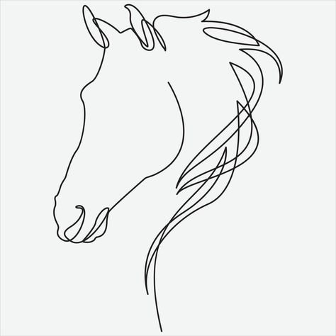 Continuous line hand drawing vector illustration horse art Running Horses Sketch, Horse Line Drawing, Line Art Horse, Line Hand Drawing, Horse Lineart, Horse Line Art, Illustration Horse, Horse Vector, Horse Clipart