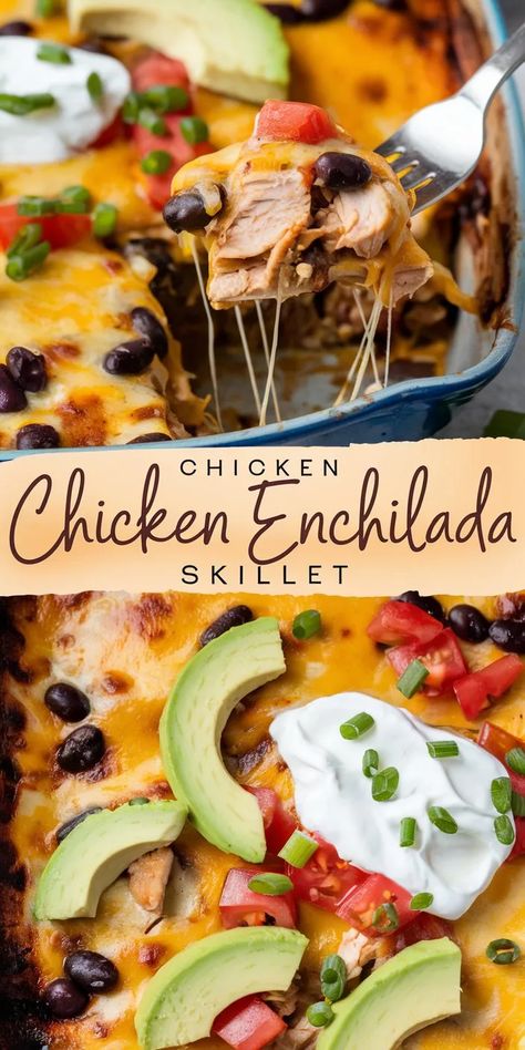 One-Skillet Enchilada Casserole That’s Ready in a Flash Chicken Enchilada Skillet Casserole, Healthy Skillet Dinners Clean Eating, Chicken Enchilada Skillet Dinner, Electric Skillet Meals, Healthy Chicken Enchilada Casserole, Chicken Skillet Enchiladas, Healthy Enchilada Casserole, Enchilada Skillet Recipe, Minimal Dishes