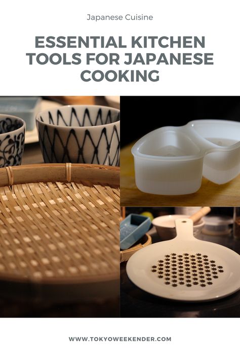 Considering all the new dishes, flavors and kitchen techniques one will be introduced to when learning to cook Japanese dishes can seem a gargantuan task, but with the correct kitchen utensils by your side, it’s as easy as cracking an egg.  Tokyo Weekender | Japanese Cuisine | Cooking | Bento | Lunch Boxes Japanese Kitchen Essentials, Asian Cooking Tools, Japanese Cooking Utensils, Japanese Kitchen Tools, Japanese Cooking Tools, Japanese Kitchen Ideas, Japanese Kitchen Gadgets, Kitchen Items List, Cracking An Egg