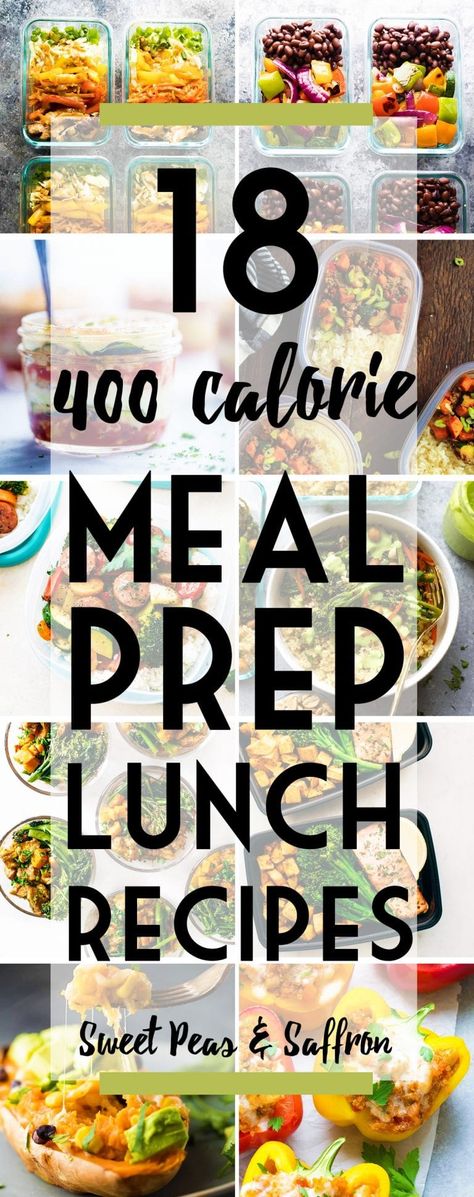 Healthy meal prep lunches that are 400 calories or under, and will keep you feeling full! All calories calculated for you. Recipes Under 400 Calories, Meals Under 400 Calories, Meal Prep Lunches, 300 Calorie Meals, 400 Calorie Meals, 500 Calorie Meals, Meal Prep Lunch, 500 Calorie, Under 300 Calories