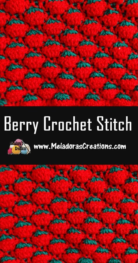 #crochet #crocheting #Crochetstitch #freecrochetpattern #crochetpattern #crochettutorial #meladorascreations Berry Stitch, Crocheted Afghans, Crochet Stitches For Blankets, Crochet Stitches Free, Crochet Geek, Crochet Stitches For Beginners, Crochet Stitches Tutorial, Crochet Stitches Patterns, Tunisian Crochet