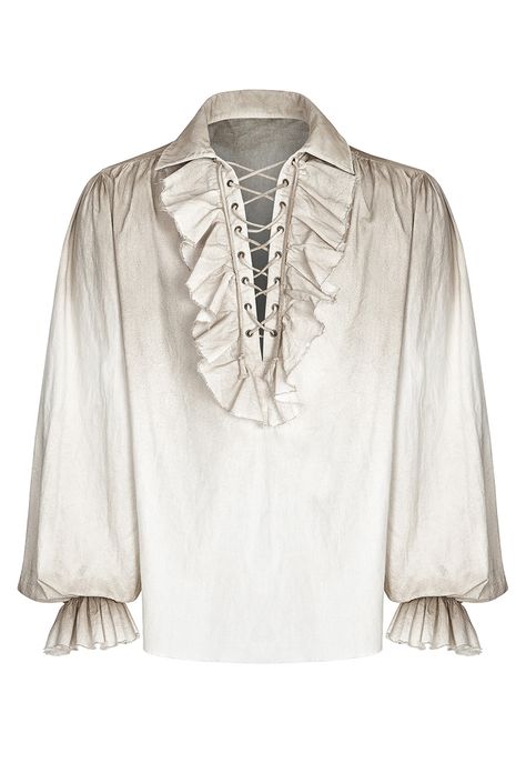 Nouveau produit : White shirt with rips dirt effect and jabot pirate Punk Rave Vous aimez ? / New product do you like ?  Prix: 47.90 #new #nouveau #japanattitude #chemises #gothique #gothic #shirt #white #dirty #stains #loose #sleeves #crop #laceup #frilly #rips #tattered #pirate #punk #rave #y873wh #wy873ccmwh #punkrave #y873873 #lace-up #y-873wh #wy873ccm-wh #punk-rave Mens Pirate Shirt, White Steampunk, Steampunk Men Clothing, Victorian Shirt, Pirate Shirt, Punk Shirt, Gothic Shirts, Style Steampunk, Pirate Shirts