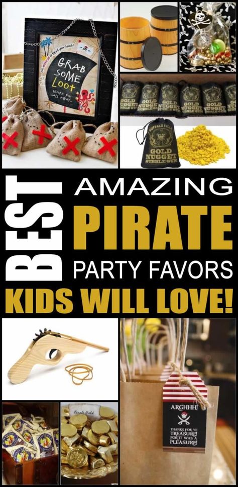 Having a pirate party and looking for some fun and great ideas for the kids to take home as party favors? We have gathered up some of the best pirate party favor ideas. Pirate Party Food, Pirate Favors, Birthday Party Treat Bags, Kids Pirate Party, Diy Pirate, Pirate Party Favors, Party Favor Ideas, Boy Party Favors, Birthday Goodie Bags