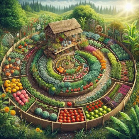 Vegetable Landscape, Sustainable Backyard, Permaculture Farm, Garden Town, Patio Gardens, Sustainable Homestead, Permaculture Principles, Backyard Gardens, Goth Garden