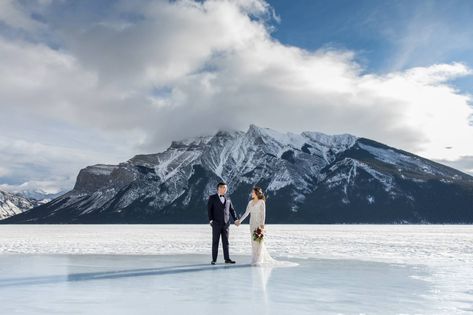 Where to elope in Banff? - Banff Elopement Locations - Banff Elopement Photographer | Banff Banff Winter Wedding, Canadian Elopement, Elopement Banff, Banff Engagement, Banff Winter, Snow Engagement Photos, Banff Elopement, Rocky Mountain Elopement, Outdoor Winter Wedding