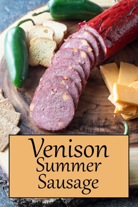 Venison Summer Sausage, Venison Summer Sausage Recipe, Homemade Summer Sausage, Deer Sausage, Venison Sausage Recipes, Smoked Venison, Summer Sausage Recipes, Venison Sausage, Making Sausage