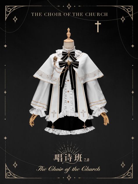 New Release: New Release: 【-The Choir of the Church-】 #GothicLolita #Ouji Lolita Set  ◆ Shopping Link >>> https://lolitawardrobe.com/the-choir-of-the-church-gothic-lolita-ouji-lolita-set_p8428.html Choir Outfits Ideas, Choir Outfits, Shopping Link, Fashion Sketches Dresses, Victorian Goth, Sketches Dresses, Head Accessories, Indie Brands, Fantasy Clothing