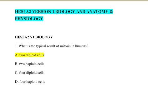 https://docmerit.com/doc/show/hesi-a2-version-1-biology-and-anatomy-physiology Hesi A2 Study Guide, Hesi A2, Anatomy Physiology, Human Bones, Anatomy And Physiology, Questions And Answers, Study Guide, Biology, Anatomy