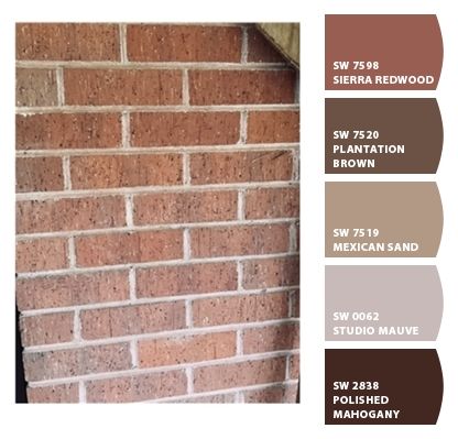 Brick Exterior Colors Schemes, Living Room Wall Color, Room Wall Colors, Brick Exterior, Brick Exterior House, Exterior Color Schemes, House Color Schemes, Exterior Paint Colors For House, Exterior Paint Colors