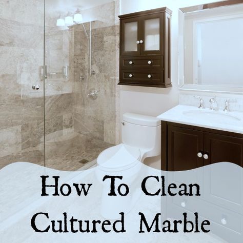 how to clean cultured marble and how to clean the railing under glass shower doors #bathroom #cleaning Cultured Marble Shower Walls, Cultured Marble Shower, Cultured Marble Countertops, Marble Shower Walls, Cleaning Marble, Marble Tub, Marble Showers, Shower Walls, Modern Bathrooms