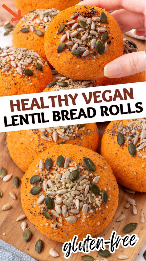 Gluten Free Vegan Buns, Lentil Bread Rolls, Vegan Rolls Recipe, Bread Substitutions, Lentil Rolls, Vegan Whole Wheat Bread, Vegan Gluten Free Meals, Lupin Flour Recipes, Gluten Free Vegan Baking