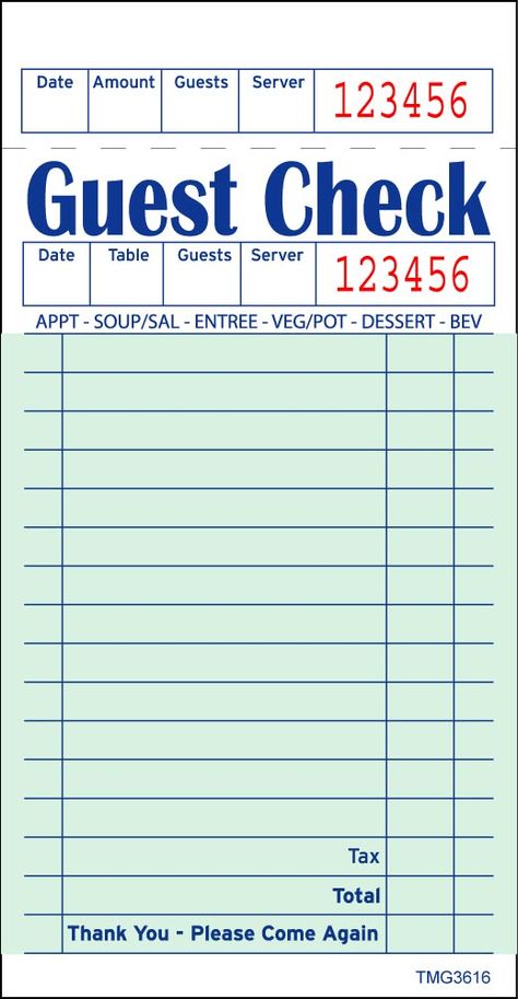 Printable Restaurant Guest Check Template Check Template, Tint Color, Restaurant Order, Guest Check, Papel Vintage, Receipt Template, Ticket Template, Photo Images, Graphic Design Posters