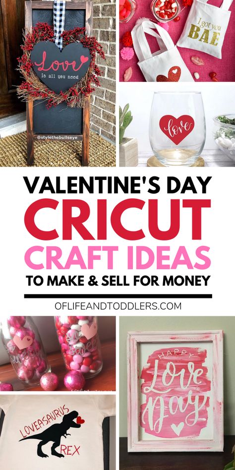 Cricut Valentine's Day Crafts that you make and sell for money. #cricut #cricutcrafts #valentinesday Cricut Craft Ideas, Cricut Valentine Ideas, Valentine Craft Ideas, Craft Ideas To Sell, Cricut Valentines Projects, Cricut Valentines, Pinterest Valentines, Ideas To Sell, Roses Valentine