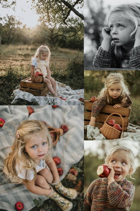 Fall Apple Photoshoot, Vegetable Garden Photoshoot, Apple Orchard Fall Photoshoot, Fall Photoshoot With Kids, Fall Orchard Photoshoot, Autumn Kids Photoshoot, Apple Farm Photoshoot, Apple Orchard Photoshoot Family, Fall Toddler Photoshoot