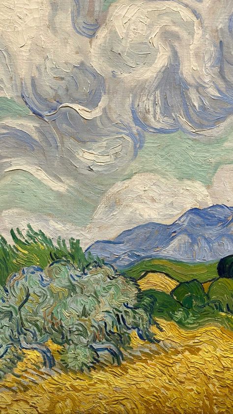 Van Gogh Art Wallpaper, Landscape Van Gogh, Van Gogh Style Painting, Van Gogh Aesthetic, Famous Art Paintings, Van Gogh Wallpaper, Van Gogh Landscapes, Ipad Lockscreen, Arte Van Gogh