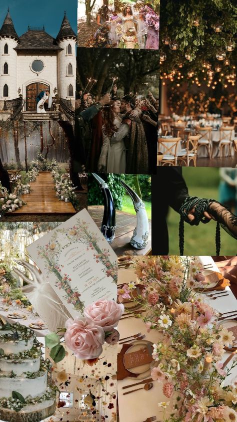 fairy+viking wedding Fairy Cottage Wedding, Fairy Court Wedding, Nordic Themed Wedding, Vintage Fairy Wedding, Medieval Wedding Aesthetic, Braveheart Wedding, Fairy Wedding Ideas, Romani Wedding, Cottagecore Aesthetic Wedding