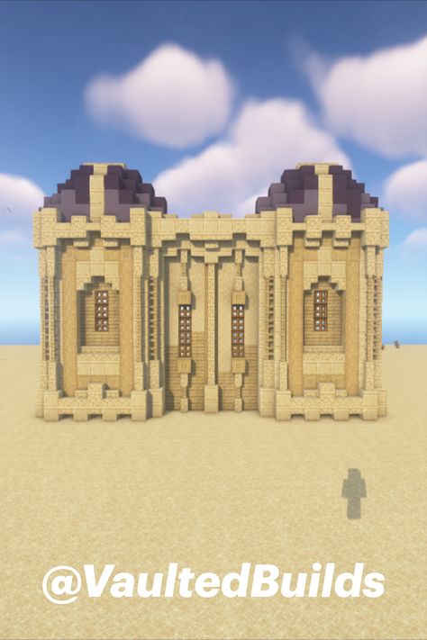 Minecraft Desert Builds Blueprints, Sandstone Wall Minecraft, Minecraft Quartz Wall Designs, Minecraft Desert Wall Designs, Minecraft Desert Library, Desert Tower Minecraft, Sandstone Minecraft Builds, Desert Wall Minecraft, Wall Designs Minecraft