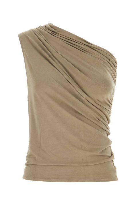 Cappuccino Jersey Pillar Top from Entire Studios Entire Studios, Neutral Tops, Yoko London, City Dress, Coffee Brown, Summer Beach Wear, One Shoulder Tops, Luxury Streetwear, Cappuccino