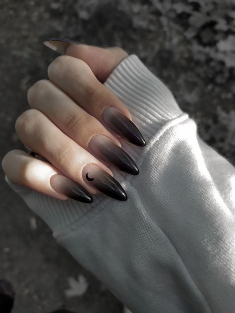 Nail Nail Designs, Witchy Nails, Gothic Nails, Goth Nails, Grunge Nails, Pretty Gel Nails, Soft Nails, Designs Nail, Ideas Nails