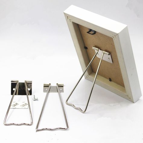 Different sizes! Iron metal back support picture bracket photo frame Pedestal Holder for 5 8 10 12 inch Display Easel Stand - AliExpress Mobile Diy Picture Stand, Standing Picture Frames, Photo Frame Stand, Picture Frames Standing, Support Pictures, Desktop Shelf, Metal Photo Frames, Diy Jewelry Display, Iron Brackets