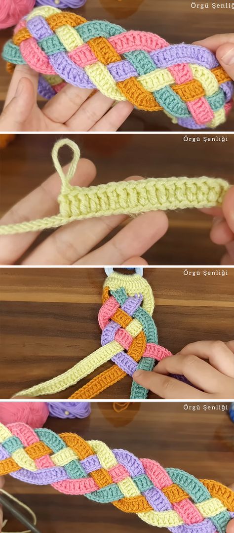 Loom Crochet Patterns Free, Crochet With Rubber Bands, Crochet Braided Headband, Hair Band Crochet, How To Read Crochet Patterns, One Skein Crochet Projects, Crochet Bracelet Free Pattern, Crochet Hair Band, Crochet A Granny Square