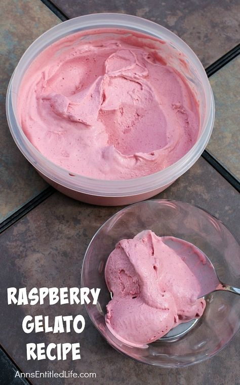 Italian Gelato Recipe, Raspberry Gelato, Italian Ice Recipe, Gelato Recipes, Summer Fruit Recipes, Dishes Recipe, Italian Gelato, Cuisinart Ice Cream, Sorbet Ice Cream