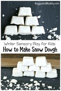 Pretend Snow, White Playdough, Stem Winter, Snow Dough, Homemade Snow, Make Snow, Winter Play, Snow Theme, Snow Activities