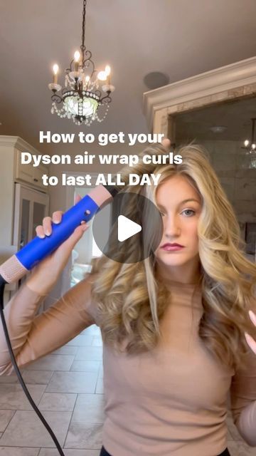 Sydney Brower on Instagram: "Some tips to get your Dyson curls to last FOREVER!  1. PRODUCT! You want to start with heat protectant, hair mousse, and hairspray! This makes the biggest difference .   2. DONT TURN OFF YOUR DYSON WHEN PULLING DOWN! Leaving it on makes the perfect spiral curl!   3. Let your curls cool before brushing them out! This will help them set!   Let me know what you think or any tips you have!  #dyson #dysonhair #hairtips #hairhacks #curlyhair" Dyson Curls, Blow Dry Curls, Dyson Air Wrap, Heat Protectant Hair, Wave Spray, Dyson Airwrap, Quinceanera Hairstyles, Spiral Curls, Heat Protectant