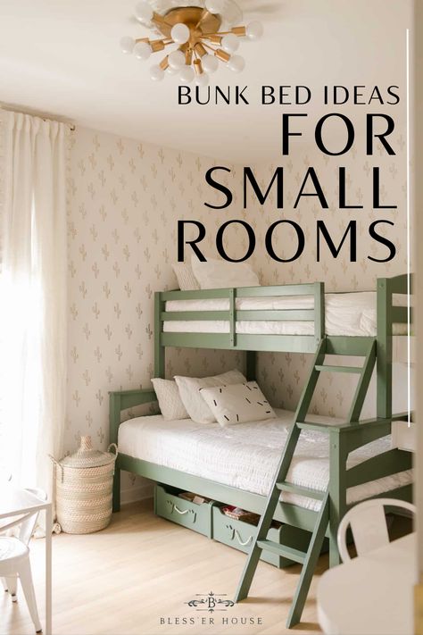 Cool Bunk Bed Ideas, Bunk Beds Room Ideas, Bunk Bed Ideas For Small Rooms, Bed Ideas For Small Rooms, Small Shared Bedroom, Bunk Beds For Girls Room, Room With Bunk Beds, Kids Room Bunk Beds, Bunk Beds Small Room