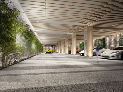 Stilt Parking Design, Car Park Design, Parking Plan, Parking Lot Architecture, Atrium Design, Porte Cochere, Beautiful Outdoor Living Spaces, Airport Design, Garage Interior