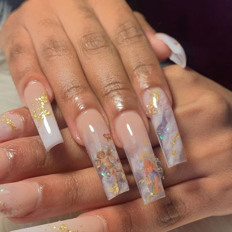 Angel Acrylic Nails, Greek Theme, Acrylic Nails Nude, Angel Nails, Ombre Acrylic Nails, Fall Acrylic Nails, Long Acrylic Nails Coffin, Bling Acrylic Nails, Fire Nails