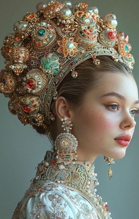 Fantasy Crowns, Sara Shakeel, Russian Woman, Fancy Jewellery Designs, Headpiece Jewelry, Fantasy Photography, Beauty Shots, Russian Fashion, Ethereal Beauty