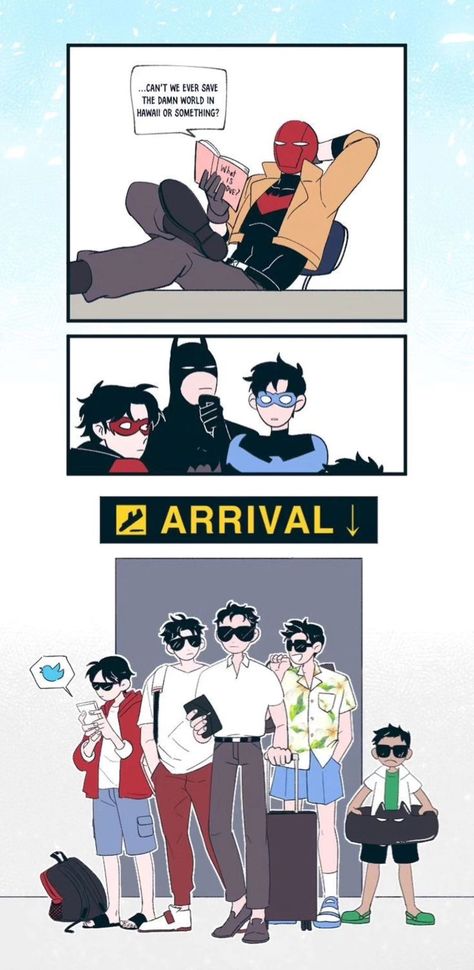 Batfamily Fanart, Cartoon Comic Art, Dc Comics Funny, Batfamily Funny, Robin Comics, Wayne Family, Batman Stuff, Bat Boys, Univers Dc