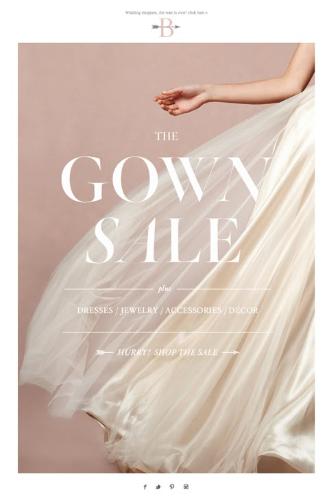 bhldn love the cropping and simplicity here #design #newsletter Dress Poster Graphic Design, Bridal Social Media Design, Bridal Advertising Design, Bridal Poster Design, Wedding Promotion Design, Bridal Graphic Design, Wedding Poster Design, Bridal Expo, Desain Editorial