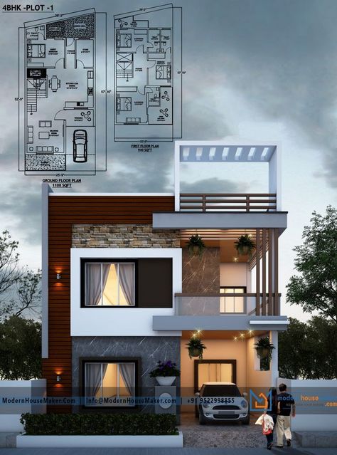 Your loving designs are just one click from you !!!! With the world class architectu… | Modern small house design, Small house elevation design, Duplex house design Two Floors House Elevation, 2 Story House Elevation, 20×50 House Elevation, 20 40 House Elevation, 2 Floor Elevation Design, Elevations Architecture, Commercial Elevation, Modern Elevation, 2bhk House Plan