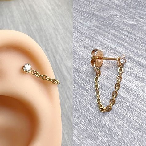 Helix Chain, Lip Jewelry, Conch Piercing Jewelry, Helix Jewelry, Cartilage Earrings Hoop, Titanium Earrings, Gold Rings Fashion, Nose Rings Hoop, Cartilage Earring