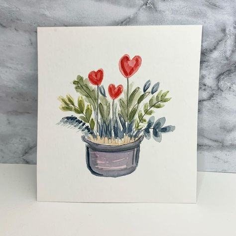 Tracey Lynn Art on Instagram: “Happy Valentine’s Day friends. ❤️. #flowers #hearts #love #watercolor #watercolorandink #traceylynnart #art #painting #paintinginmichigan…” Watercolor Vday Cards, Valentines Day Card Painting, Valentine Card Watercolor, Watercolor Cards Valentines Day, Valentines Watercolor Art, Valentine’s Day Card Drawing, Watercolor Valentines Art, Watercolor Valentines Day Cards, Valentines Day Watercolor