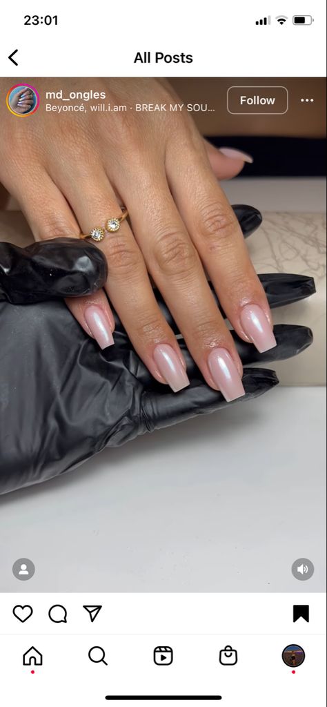 Classic Nails Elegant Square, Tapered Square Chrome Nails, Squared Chrome Nails, Nails Square Medium Design, Glazed French Tip Nails Square, January Square Nails, Square Nail Ideas Summer, Neutral Chrome Nails Square, Short Rectangle Nails